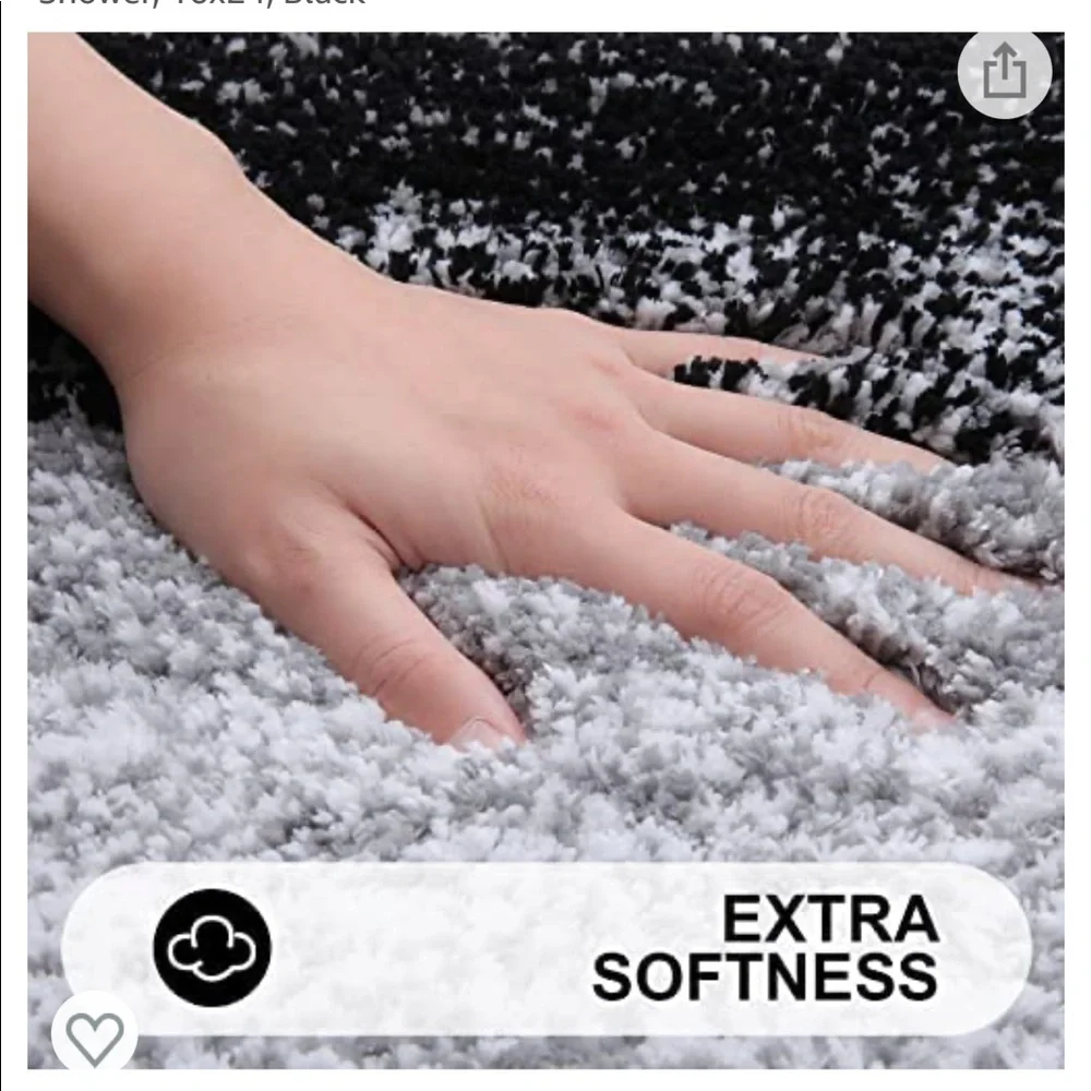 New hombre black bath mat